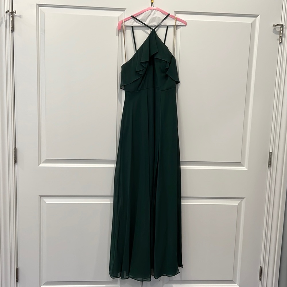 Stunning Jenny Yoo Bridesmaid Dress in Forrest color. Work once